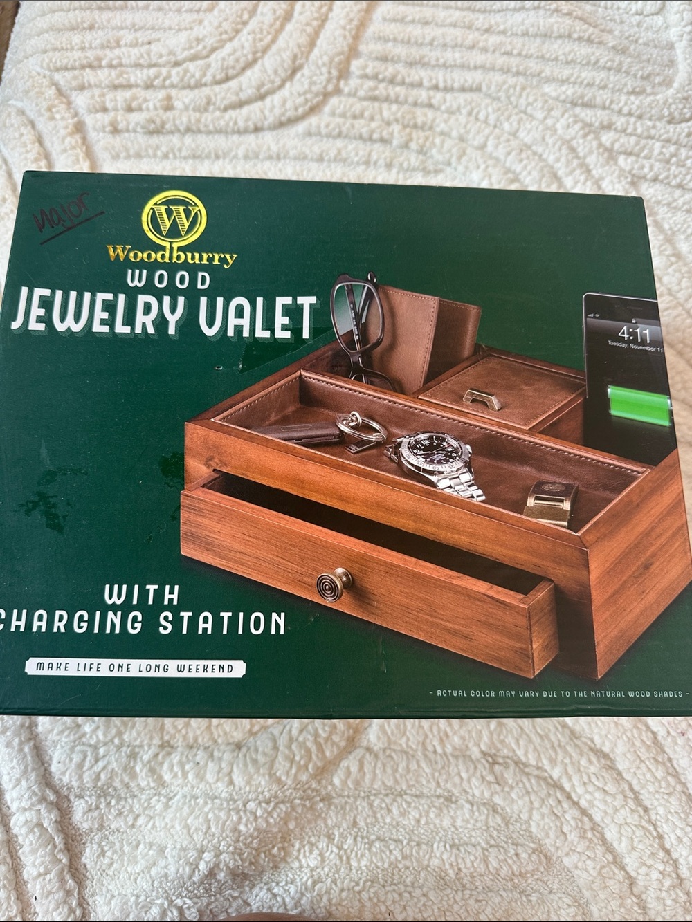 Marshalls Dark Green Woodbury Jewelry Valet Box